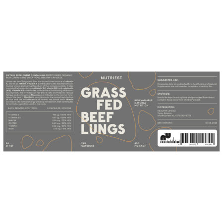 Grass fed Beef LUNGS 240 capsule – supliment alimentar